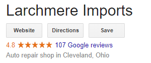 Larchmere Imports rating